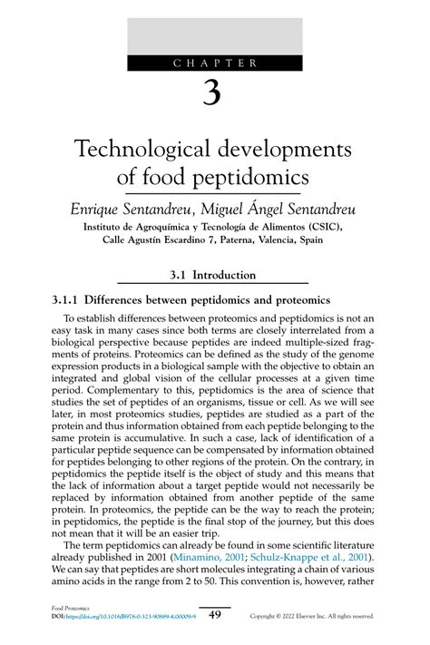 Pdf Technological Developments Of Food Peptidomics