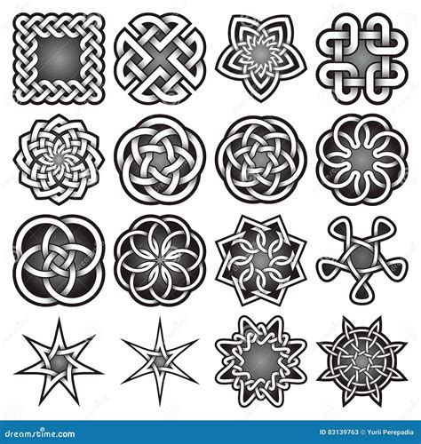 Set Of Old Sacred Celtic Ogham Alphabet Ancient Occult Symbols On