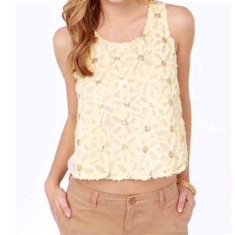 Lulus Sequined Daisy Top Sequin Top Flowery Tops Fashion