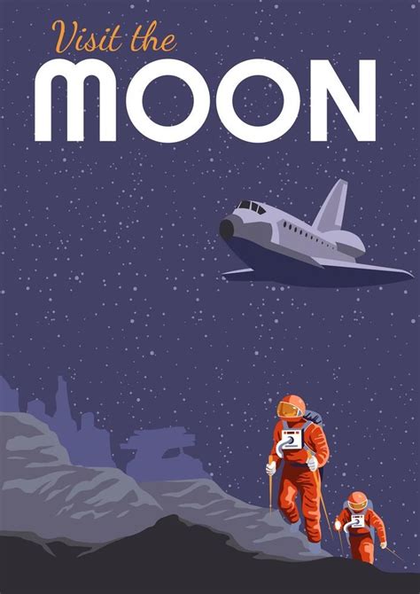 Experience Moon Travel Poster Retro Space Posters Space Travel