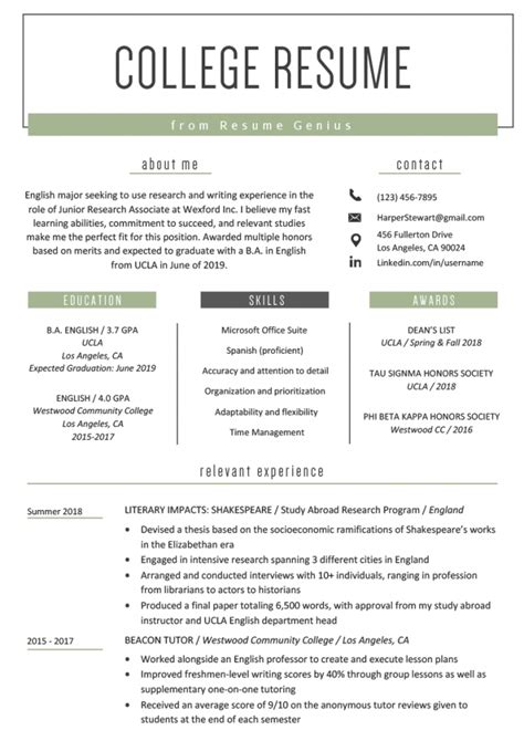 Sample resume for the college application process resume for joe/jill college 2201 n. College Application Resume Example | Free Letter Templates