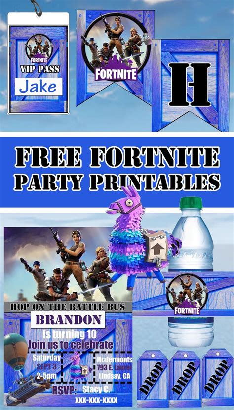 Fortnite Free Party Printables Printable Templates