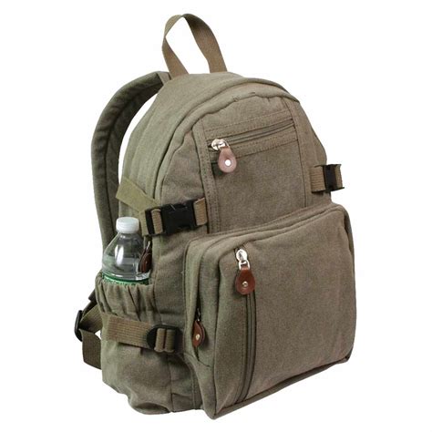Mini Canvas Backpack Military Backpacks Olive Black Brown
