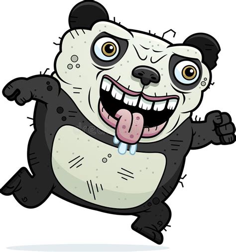 Ugly Panda Running Stock Vector Image 47480443