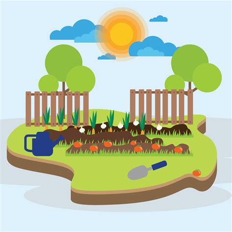 Vegetable Garden Illustration 202055 Download Free Vectors Clipart
