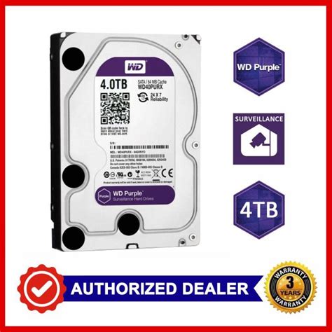 Western Digital Wd Purple 4tb Surveillance Hard Disk Drive Wd40purx