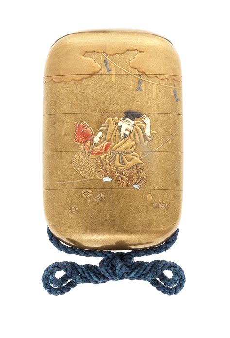 Bonhams An Inlaid Gold Lacquer Four Case Inro By Shokasai And Shibayama Late 19th Century