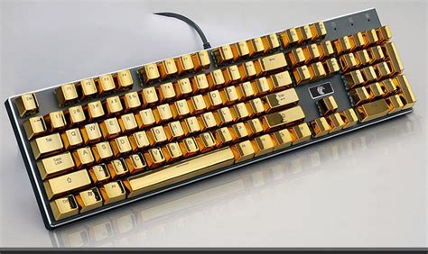Metallic Gold Electroplated Keycaps Full Computer Set Computer