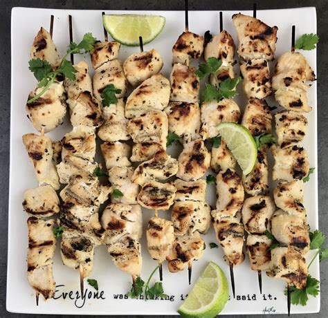 How do you keep kabobs from sticking to the grill? Chicken Kabobs With Lime Cilantro Vinaigrette Marinade ...