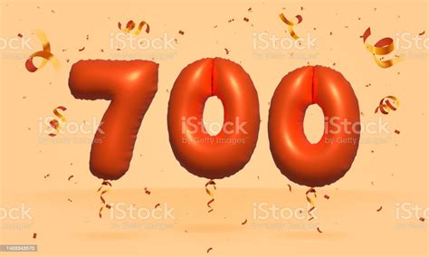 Orange Helium Balloon 3d Number 700 Stock Illustration Download Image
