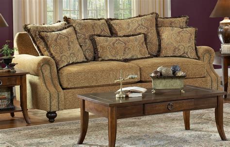 Beige Fabric Classic Living Room Sofa And Loveseat Set
