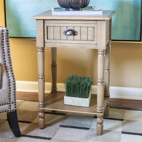Decor Therapy Bailey Bead Board 1 Drawer Accent Table