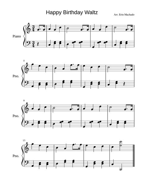 Piano Sheet Music Happy Birthday Happy Birthday Easyintermediate