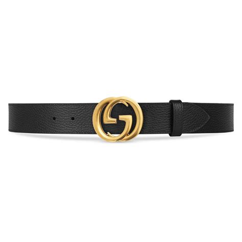 Gucci Leather Belt With Interlocking G Buckle In Black For Men Lyst