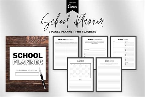 School Planner Customizable Canva Template
