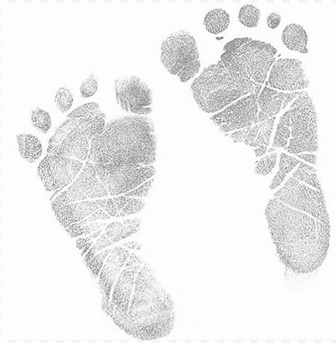 Footprints Newborn Set Baby Footprint Black White Png Image With