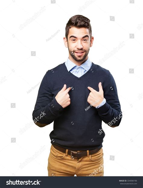 Cool Man Pointing Himself Stock Photo 334090190 Shutterstock