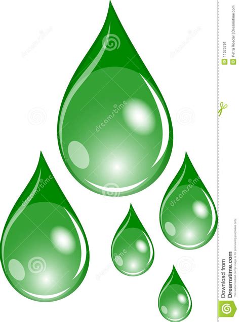 Set Of Green Drops Stock Illustration Illustration Of Pure 11272791