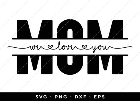 Mom Split Monogram SVG Split Mom SVG Mom Monogram SVG - Etsy