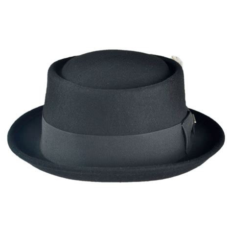Jaxon Hats Wool Felt Pork Pie Hat Black Pork Pie Hats
