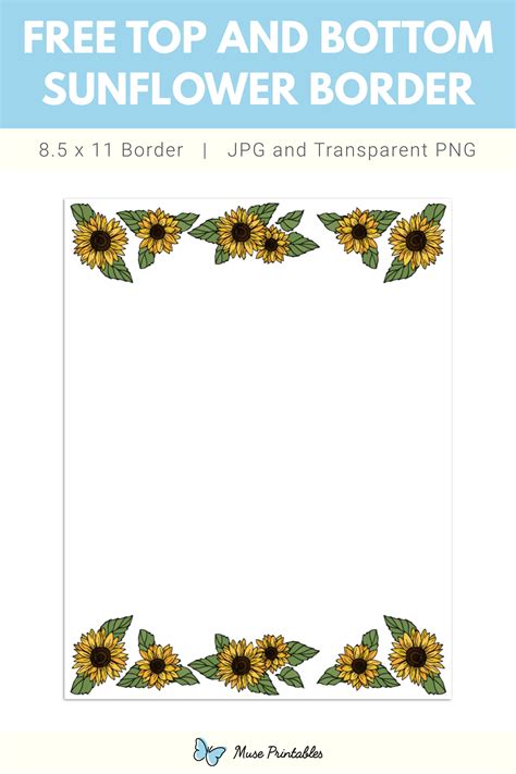 Sunflower Border Paper Printable