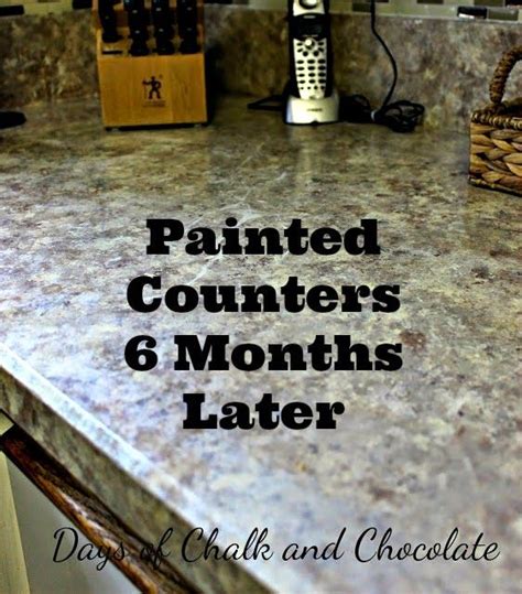 Days Of Chalk And Chocolate Painted Countertops 6 Months Later