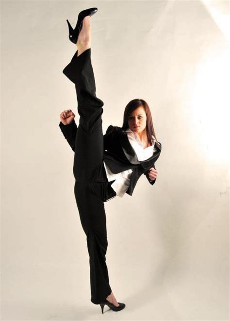 Kicking Girl In Business Suit And High Heels Martial Arts Girl Female Martial Artists
