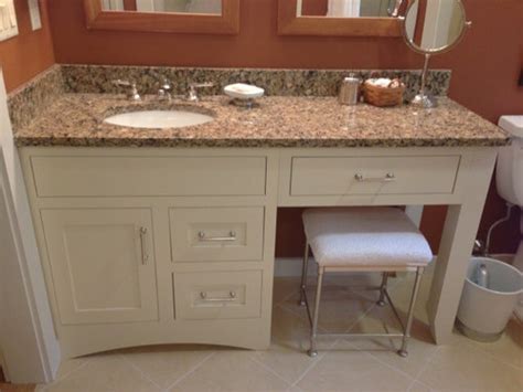 The bathroom is associated with the weekday morning rush, but it doesn't have to be. One-sink Bathroom Sit-down Vanity