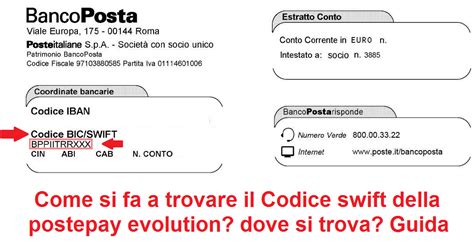 Coordinate bancarie internazionali codice bic (o swift). #codice #swift #postepay #evolution | Salvadanaio