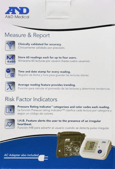 Case Of 10 Blood Pressure Monitor W Wide Cuff Ua 767fac By Aandd
