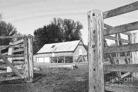 Old Farm Shed Within A Post And Rail Fence Photograph By Christopher