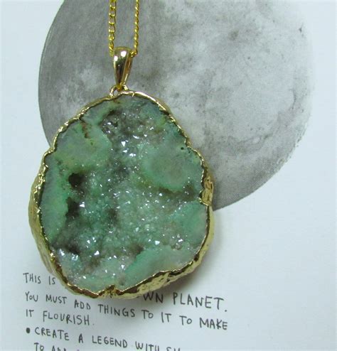 Large Gold Plated Green Geode On Storenvy