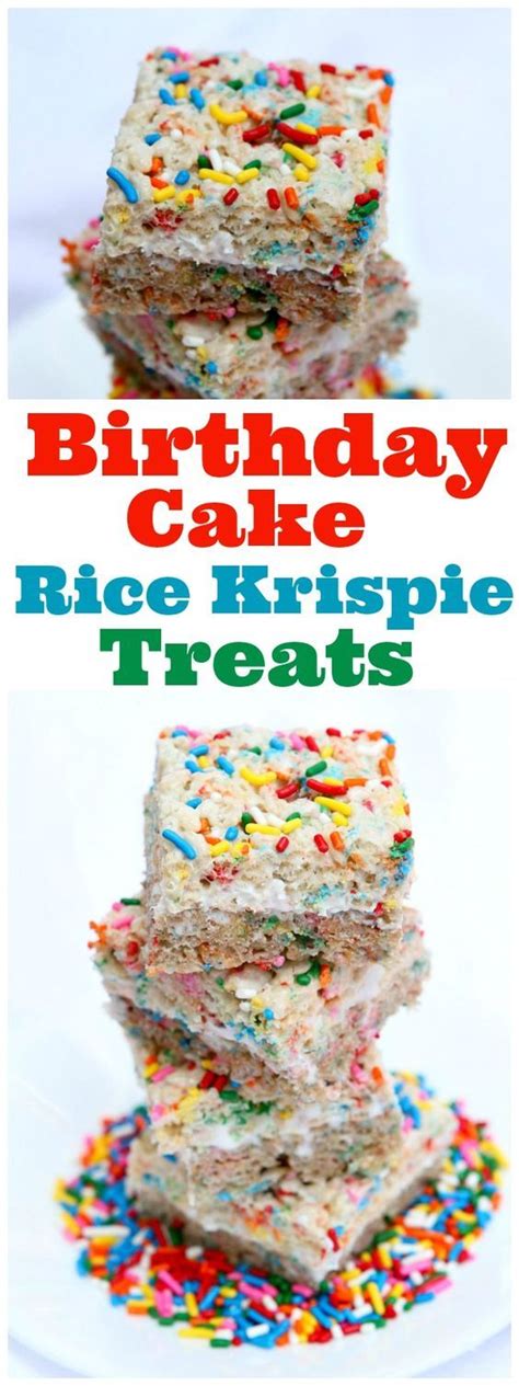 Birthday Cake Rice Krispie Treats Recipe Krispie Treats Rice