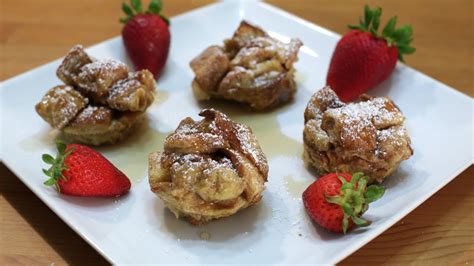 Pour mixture over the bread pieces and mix until coated. How to Make French Toast Bites or Muffins | Easy French ...