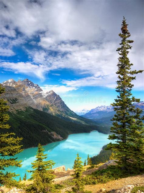 Lago Blu Moraine Canadese Parco Nazionale Di Montagne Rocciose Banff
