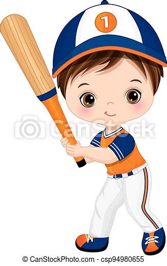 Cute Little Boy Playing Baseball Vector Baseball Boy Cute Little Boy