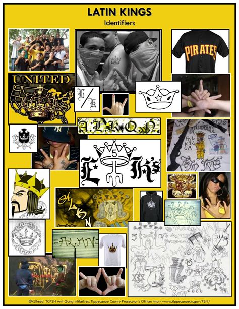 A Collage Of Tattoos And Identifiers Of The Latin Kings Gang Latin