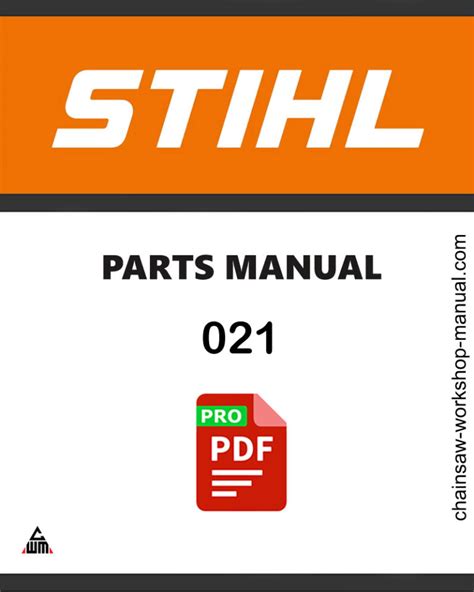 Stihl 021 Parts List Manual Cwm