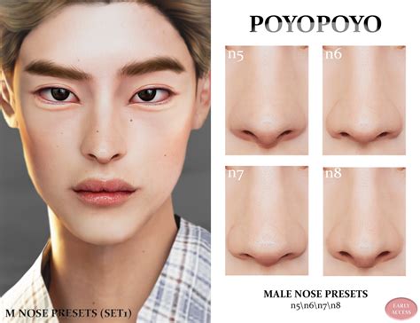 Poyopoyo Male Nose Presets Set1 The Sims 4 Catalog
