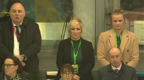 Michelle Oneill Attending First Northern Ireland Game At Windsor Park