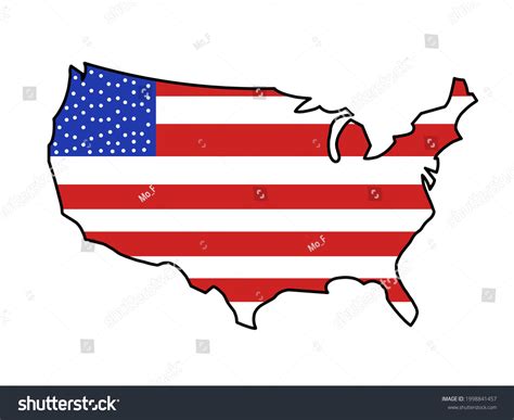 American Flag Usa Map 4th July Stock Illustration 1998841457 Shutterstock