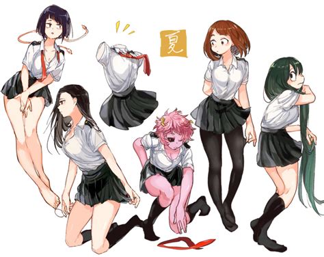 Uraraka Ochako Asui Tsuyu Yaoyorozu Momo Ashido Mina Jirou Kyouka