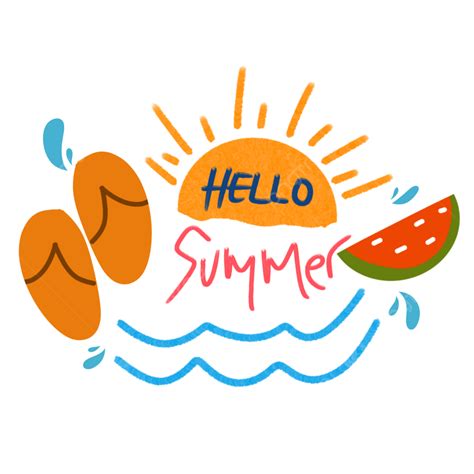 Hello Summer Hd Transparent Hello Summer Beach And Set Icon Cute