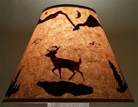 Deer Lamp Shade Rustic Design Log Cabin Lodge Primitive Alaska