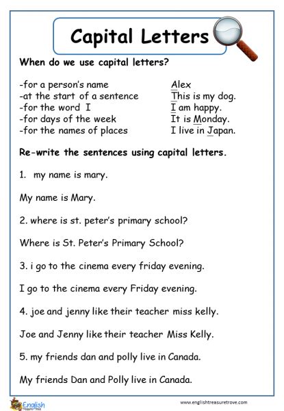 Sentences With Capital Letters