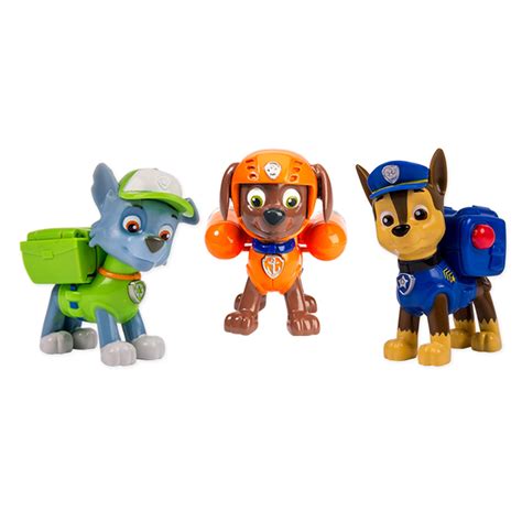 Nickelodeon Paw Patrol Action Pack Pups 3pk Figure Set Chase Rocky