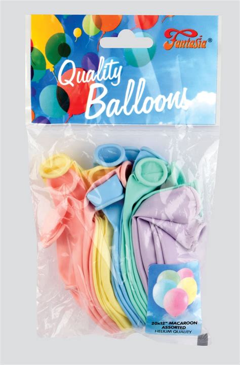 12 Assorted Pastel Balloons 20s