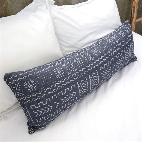 Shop handcrafted, modern pillows for your bed or sofa at west elm®. Tribal Blue Extra Long Lumbar Pillow - 14x36 | Long lumbar ...