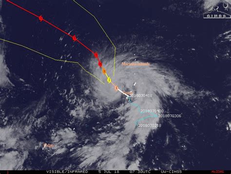 Summer is the rainy season in japan. Typhoon "Maria" forms near Guam, heading toward Ryukyu ...