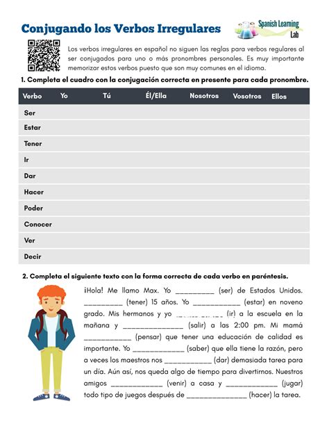 Conjugando los Verbos Irregulares en Español Ejercicios en PDF SpanishLearningLab